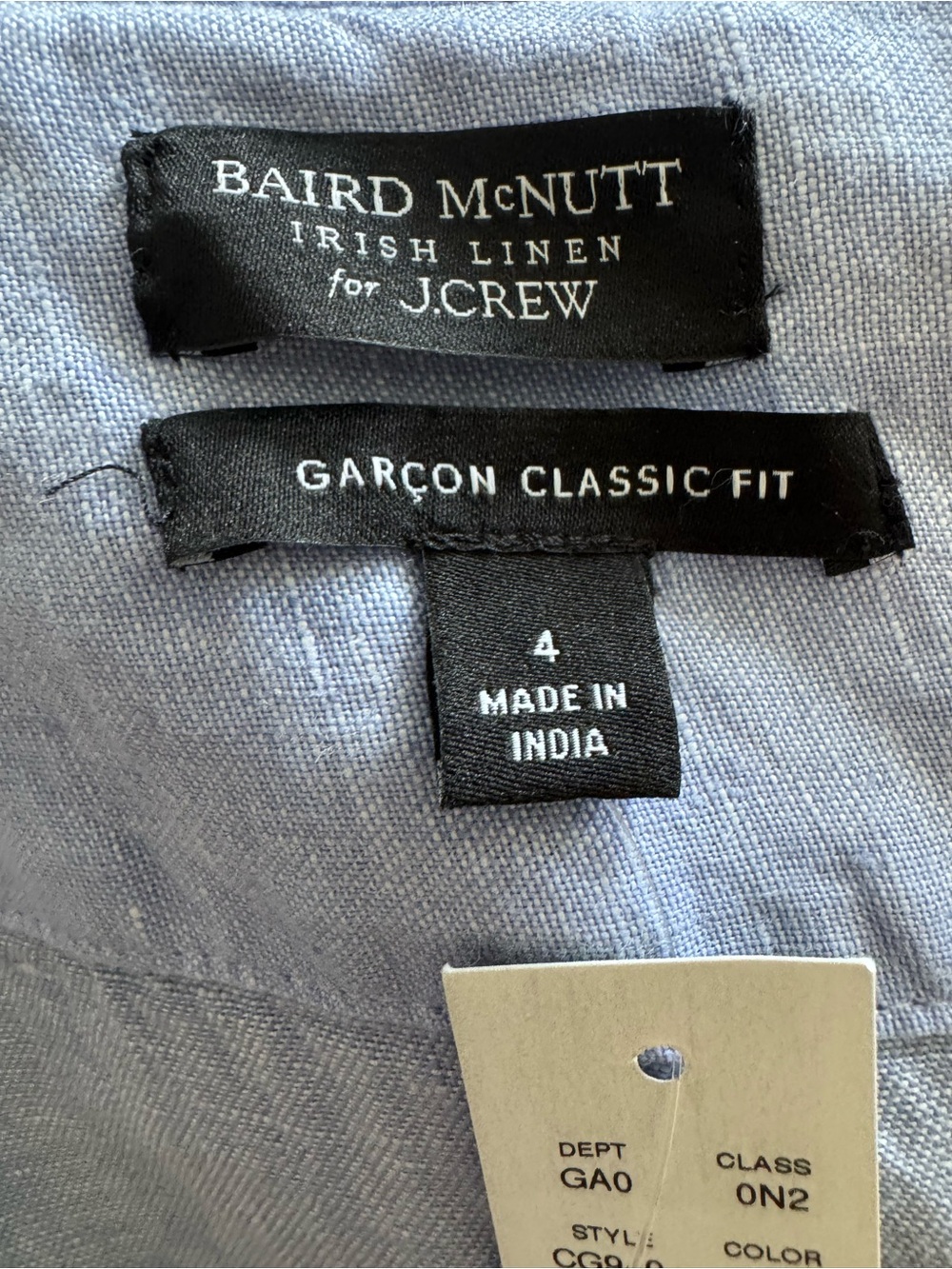 Jcrew Garçon classic button-up shirt in Baird McNutt Irish linen - French Blue - Picture 4 of 6
